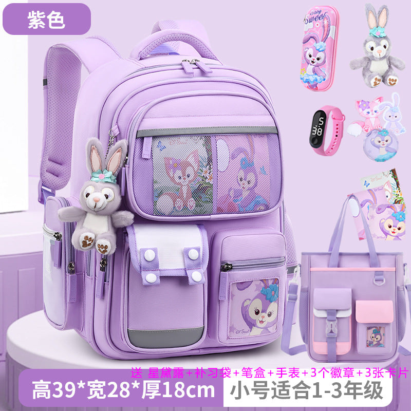 2026 new school backpack for girls, grades 1-6: lightweight, ergonomic, and spine-protecting backpack for elementary school students
