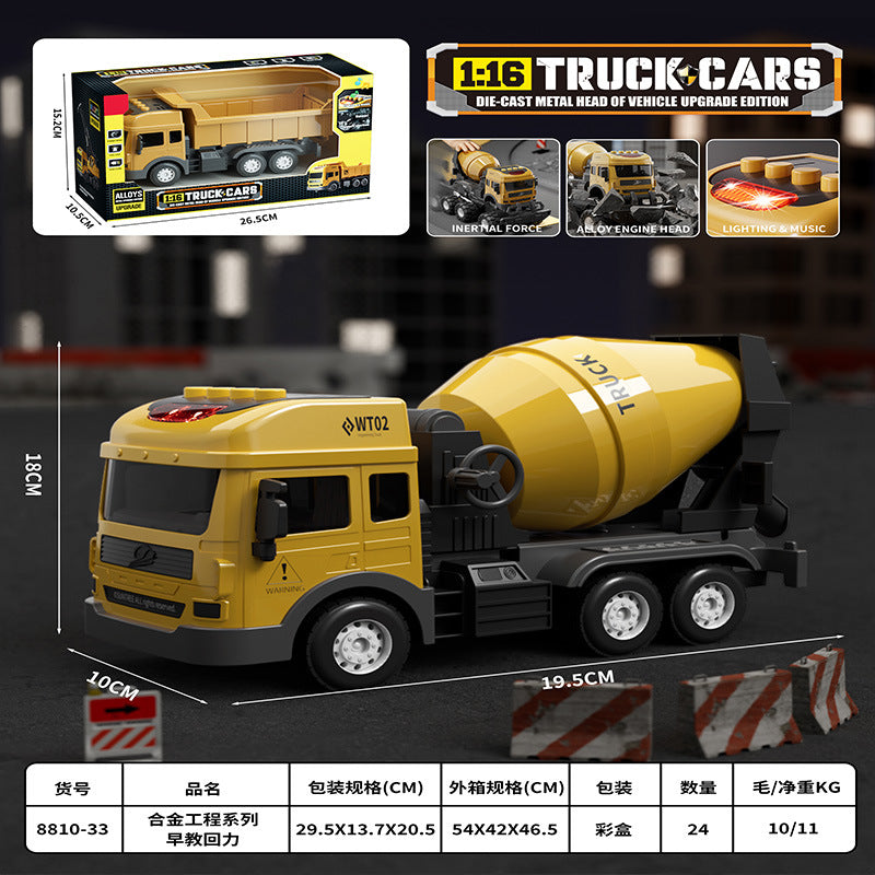 Kids' off-road transport trailer dump truck construction vehicle simulation inertia alloy container truck toy dump truck