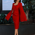 D264  fashionplus size women's clothing  new fashion beaded cloak twist knot pure color fashiondress