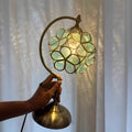 Full spectrum petal table lamp - vintage, retro, and luxe aesthetic - chinese republic era style bedroom bedside petal eye-care glass table lamp