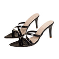 Summer 2026 new women's chunky heel high heel sandals - black, slimming, versatile slippers - wholesale