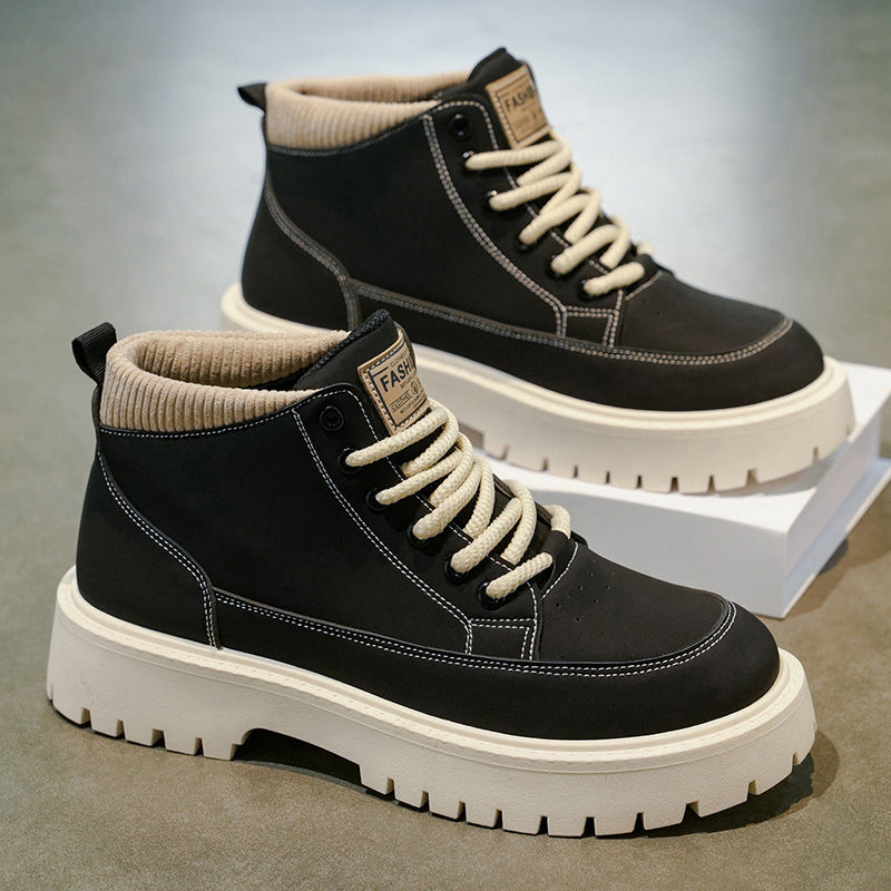 Best sellingbootsmen2025autumnew arrivaleasiest for matchworkwear shoesdirtytrendy breathable shock absorptionhigh top casual shoes