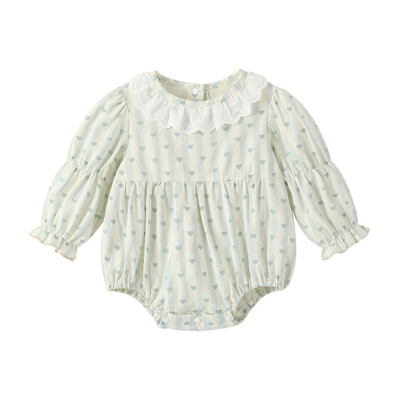 Infant and toddler autumn clothing, class a bodysuits, newborn long-sleeved rompers, baby girl outdoor crawling suits for spring and autumn