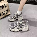 Chunky platform sneakers for women, 2026 new autumn hot style, breathable mesh casual athletic shoes, lightweight running white shoes