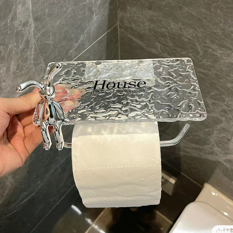 Acrylic roll paper holder toilet paper holder storage rack cross-border exclusive free labeling bathroom storage rack paper holder