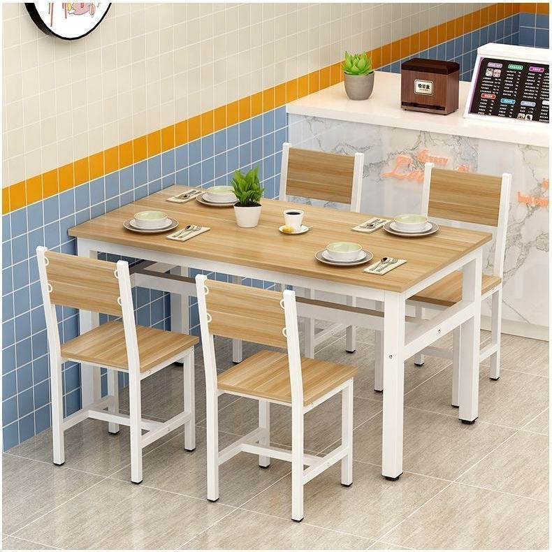 For home dining table and chairs table and chairs snack bar modern small apartment fast food casual restaurant dining table rectangular combination simple