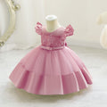 Ready-to-ship wholesale children's dresses, airplane sleeve princess dresses for baby girls, perfect for first birthday parties, dance recitals, and evening events. includes tutu skirts