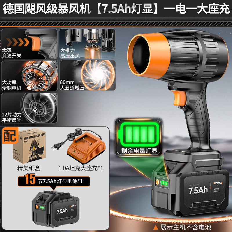 High-power industrial-grade blower with turbine fan – powerful air blower for dust, leaves, and snow removal (lithium battery powered)
