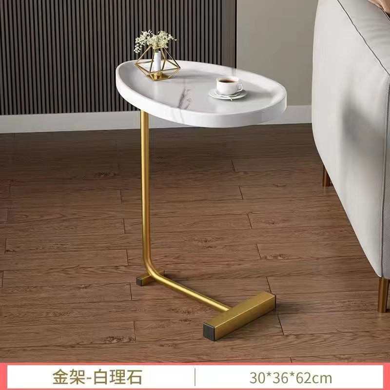 Influencer-approved bedside storage shelf, small round table, simple home sofa side table, coffee table, bedside cabinet, modern minimalist bedroom