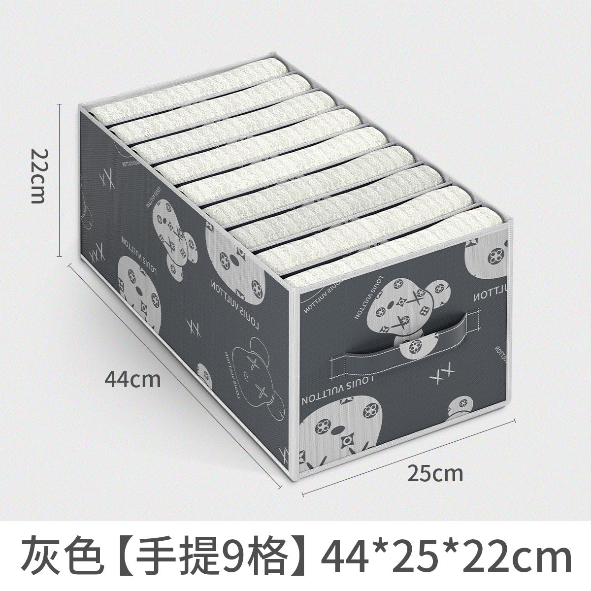 Pants Storage Box Storage Jeans Clothes Artifact Printing Non-woven Underwear Grid Storage Box Bras