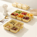 New arrival cream style dried fruit box for home ceramic divided dried fruit plate high-looking gold-rimmed snack plate living room candy plate
