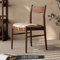 Scandinavian solid wood dining chair for home ash walnut color dining table and chairs wabi-sabi style restaurant casual back chair