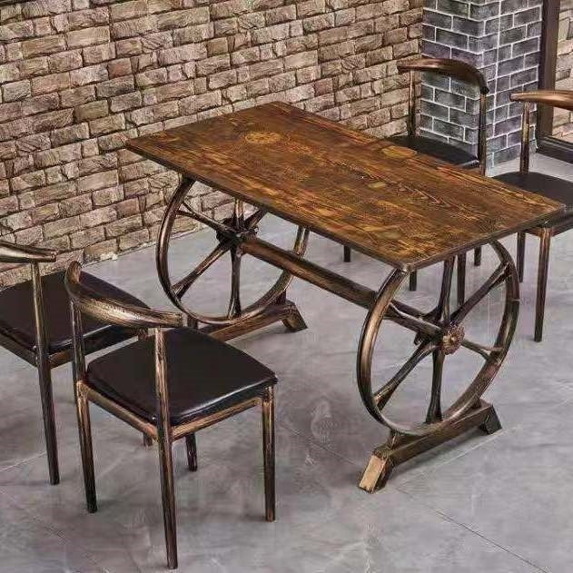 Economical dining table, restaurant stool, hot pot restaurant back chair, fast food table, chair, table and chair suit combination horn chair