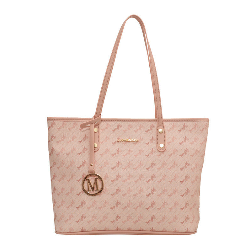 Premium textured bag women's large-capacity 2025 new summer versatile simple shoulder bag class commuter tote bag