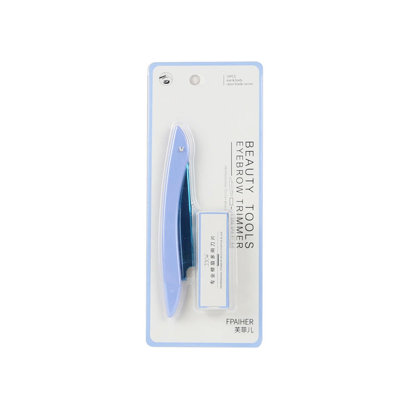 Ready-to-ship wholesale folding eyebrow razor with 10 replacement blades included. perfect for shaping eyebrows and trimming hair. a must-have beauty tool