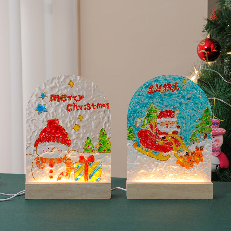 Tulip night light DIY material package, gift for girlfriend, hand-painted night light, water ripple acrylic light, ambient light.