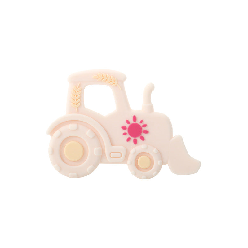 Food grade silicone toothpaste manufacturer new product bulldozer biting glue baby molar chewers toys baby molar stick