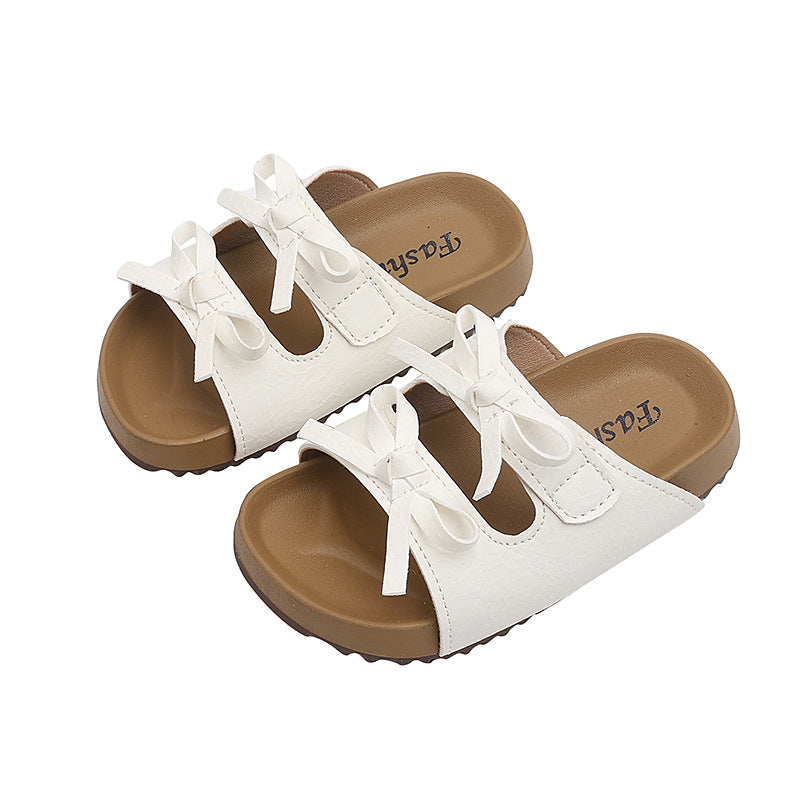 Girls' summer sandals: new thick-soled, trendy, casual kids' shoes - versatile outdoor wear with tie-up straps