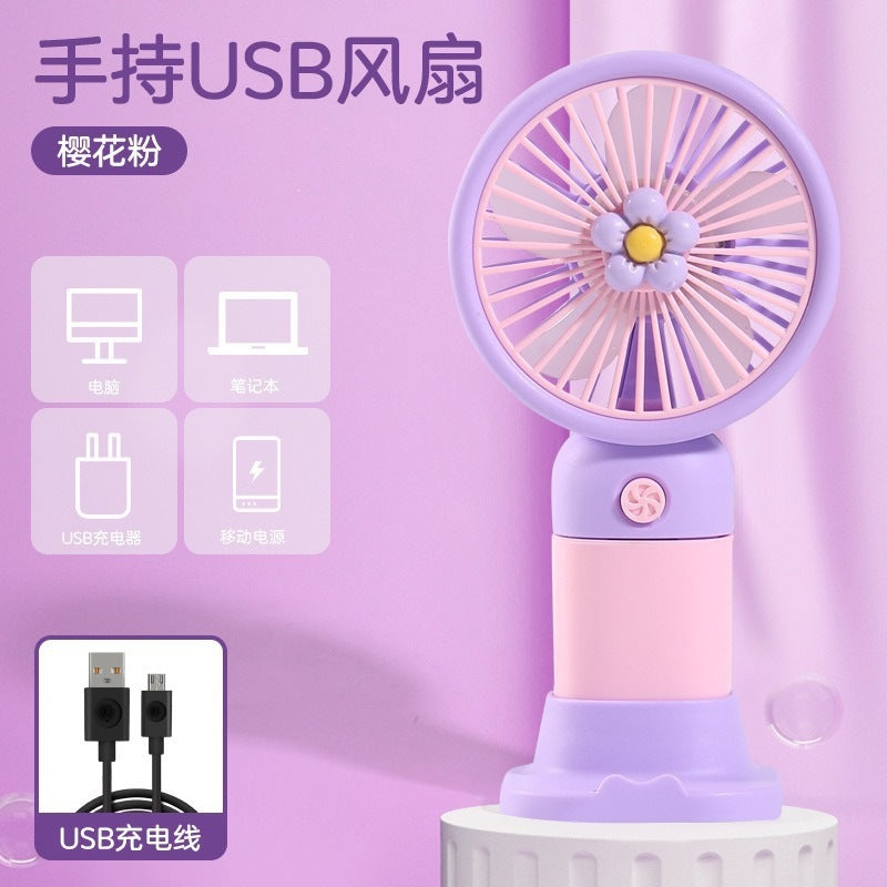 Handheld mini fan - portable, rechargeable, usb powered, silent desktop fan for office, student dorm, and travel