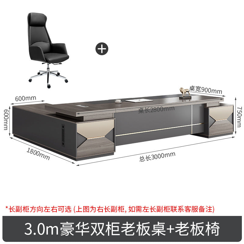 Boss desk simple modern president desk and chair combination double side cabinet head desk manager supervisor office furniture