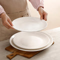 Wholesale shallow plate pure white ceramic plate for home dish plate hotel western food steak plate dish western tableware flat plate