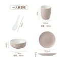 Modern minimalist creative art style ceramic bowl, plate, and dish set - home use rice bowl, steak plate, vegetable plate, ceramic