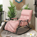 Balcony leisure rocking chair - adult size, sleepable, home use, sunbathing, sit & sleep 2-in-1 lazy lounger, single sofa chair