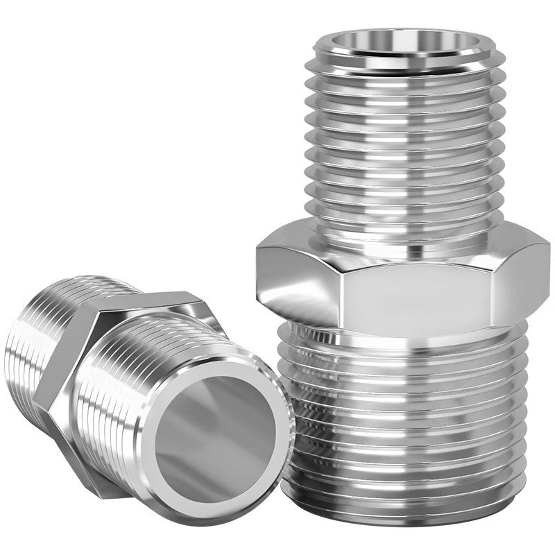 304 stainless steel hexagonal outer wire high pressure thickened direct joint double head external thread variable diameter head 2 points 4 points pair wire