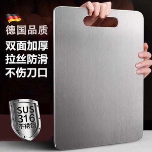 316 stainless steel thickened antibacterial and anti-mold double-sided 304 cutting board - household kitchen fruit chopping board, large rolling board