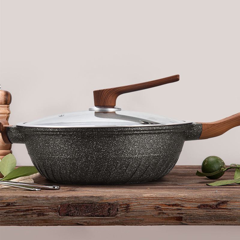 Medical stone non-stick pot for home kitchen oil-free cooking pot all-in-one die-cast neutral pot cooking pot wholesale