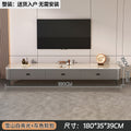 【no installation needed】180 snow mountain white rock slab + grey cabinet black aircraft leg tv stand