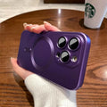 Magsafe magnetic suction suitable for iphone 16 mobile phone case comes with lens film apple 17pro frosted all-inclusive soft case