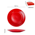 housewarming joy big red simple pure red ceramic fruit plate exquisite restaurant hotel western food steak plate pure color