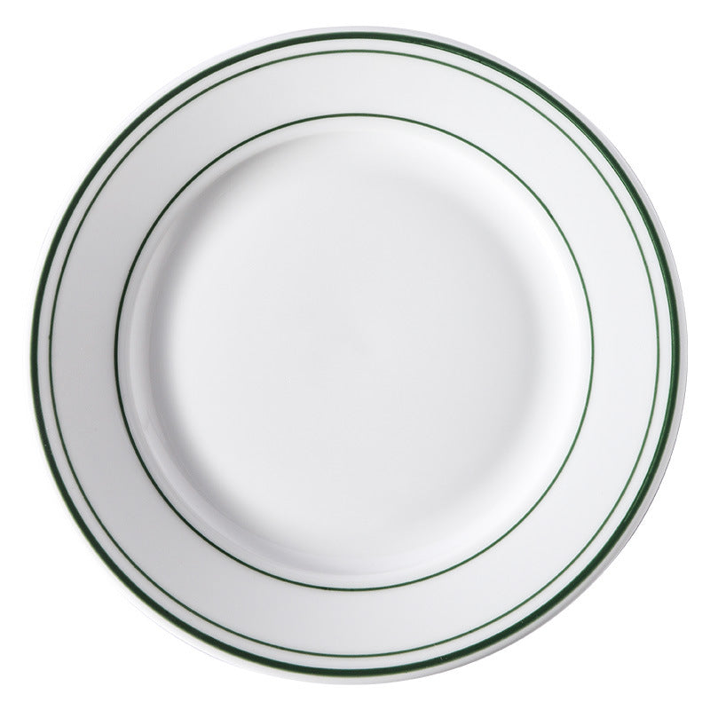 Minimalist pure white ceramic bowl, plate, and dish set - premium dinnerware for restaurants, hotels, and home use - ideal for desserts, steaks, and entrees