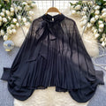 Export royal sister fashion style topsblousefashionbows strap lantern sleeves polka dot lantern sleeves shirt