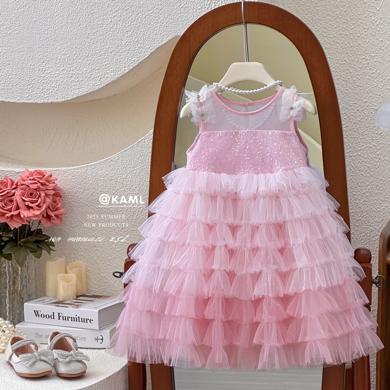 【clearance】girls' princess dress  new summer heavy-duty tutu cake dress kids' super fairy gown
