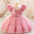 Ready-to-ship wholesale children's sequin dress, tulle cake princess dress, first birthday evening gown, girl dress
