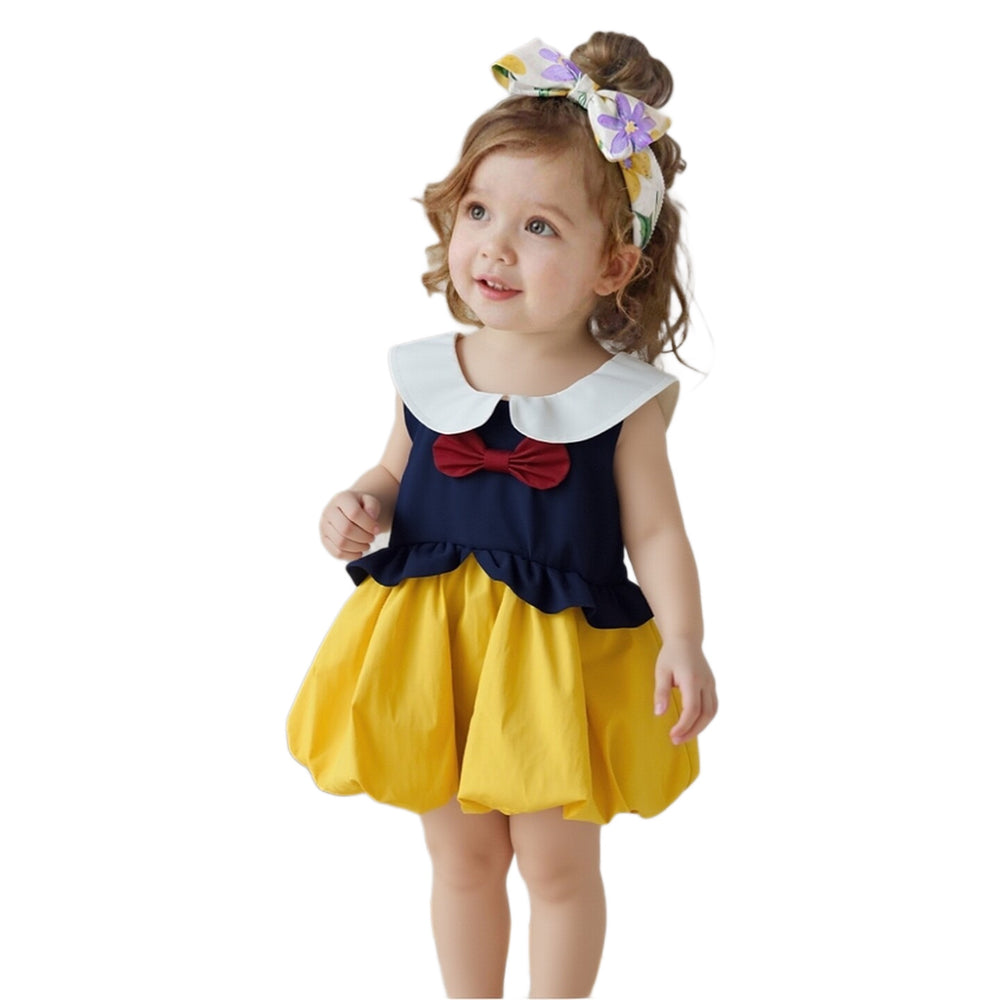 Performance princess dress girls vest dress summer  new kids flower bud dress baby doll collar skirt