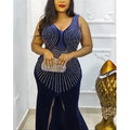 European and american style new african export plus size women's clothing ebey   socialite slim fit slit dress