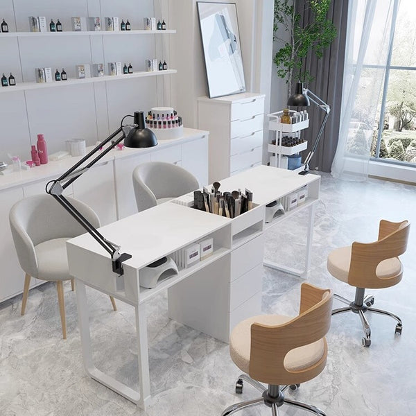 Cream style manicure table and chair set Japanese single double multi-function with vacuum manicure table light luxury Internet celebrity manicure table
