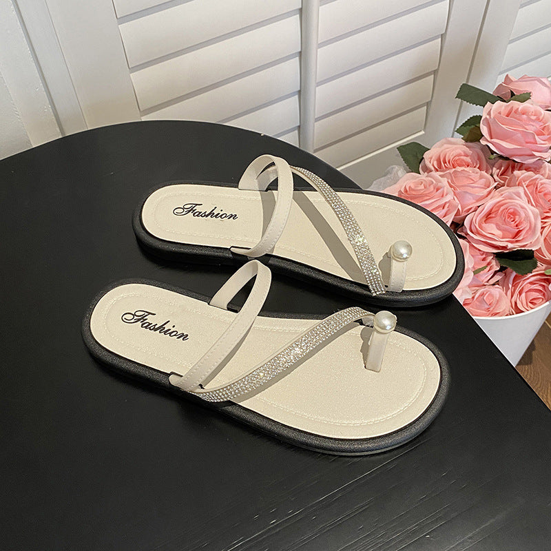 2024 new women's thong sandals - summer outdoor wear, fairy style, new flat anti-slip design, perfect with skirts, soft sole, single strap