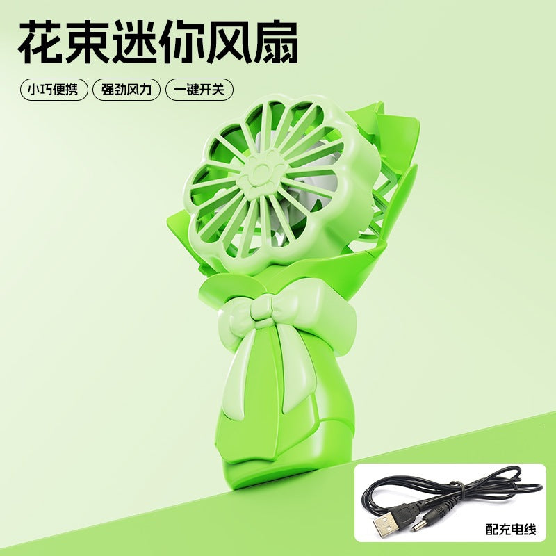 hot-selling handheld mini fan, featuring a cute floral cartoon design. usb powered, desktop mini portable fan, perfect for student gifts and wholesale