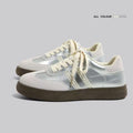 Retro silver german training shoes for women 2026autum with skirt lace edge thick solecasual waffle agan sneakers