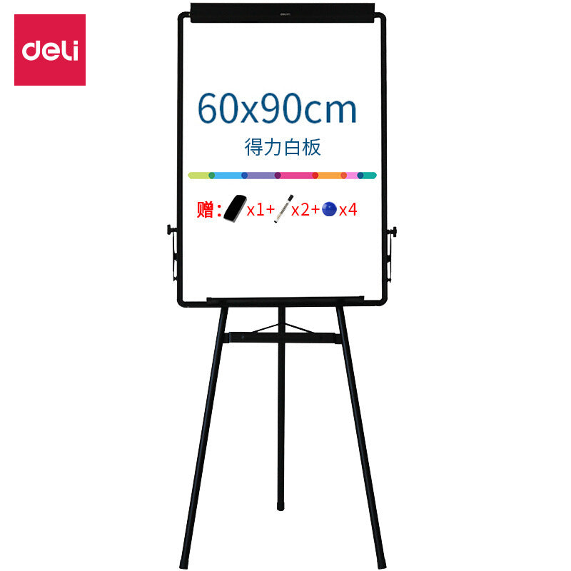 Deli 7892 Conference Whiteboard Display Board Tripod Writing Board Magnetic Fiber Whiteboard Demonstration Board 60 * 90cm