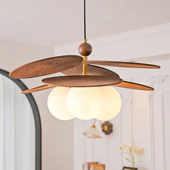 French rattan magic bean chandelier retro bedroom study dining room lamp japanese style b&b living room medieval style ceiling lamp