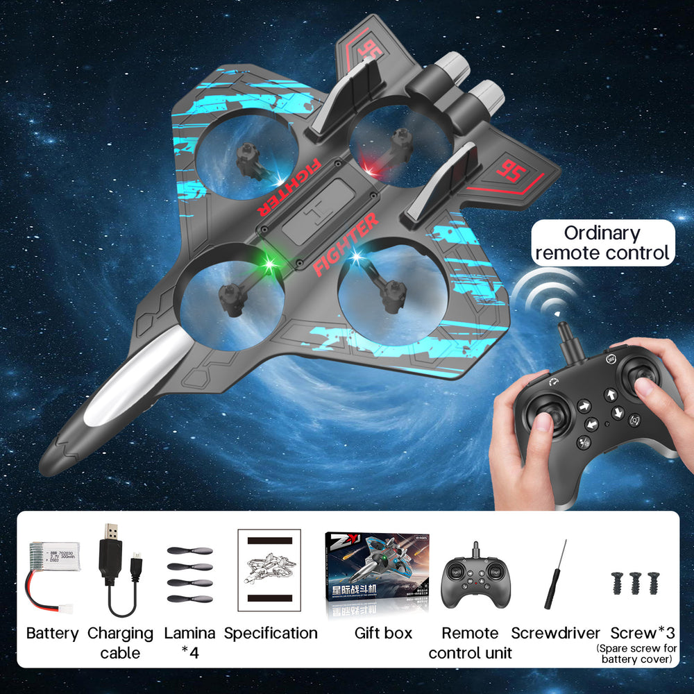 model aircraft remote control aircraft stunt fixed height and fall-resistant foam gravity glider colorful light four-axis drone