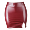 Aliexpress  european and american women's skirt cross-border high waist hip cover short skirt nightclub pu leather zipper sexy black leather skirt
