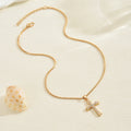 Cross necklace wholesale european and american cross-border jewelry women's stylish diamond-encrusted high-end pendant daily versatile clavicle chain