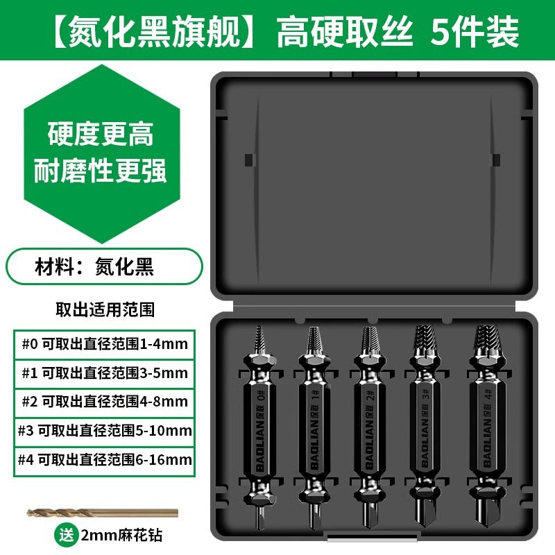 Broken wire extractor, broken screw head extractor, handy gadget, sliding wire, reverse thread taper, special wire extractor, rusty wire tap removal