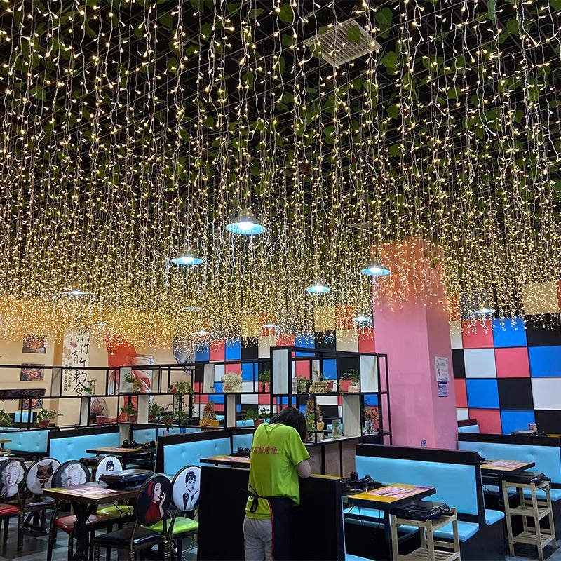 Explosive outdoor waterproof waterfall ice bar light lighting set wedding shopping mall decoration full of stars lights string wholesale